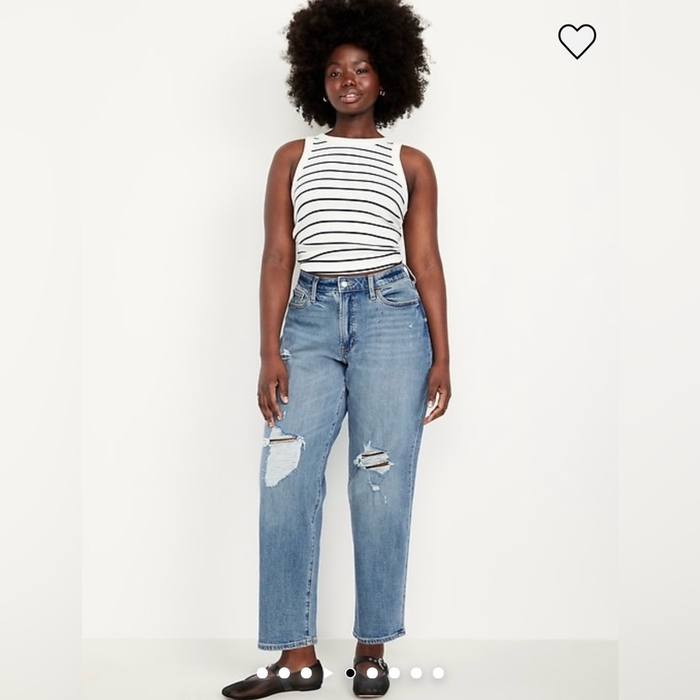 NEW Curvy High Waisted OG Loose Jeans Ripped Medium Wash, Size 16 Tall - Picture 4 of 13